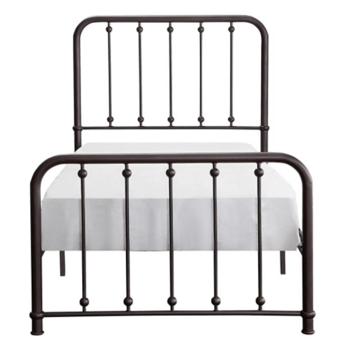 Metal Slat Bronze Twin Platform Bed