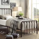 Metal Slat Bronze Twin Platform Bed