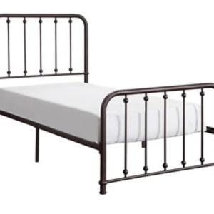 Metal Slat Bronze Twin Platform Bed