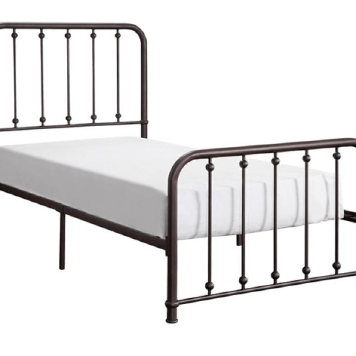 Metal Slat Bronze Twin Platform Bed