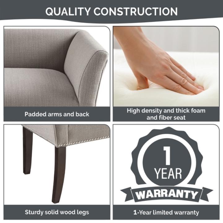 Silver Gray Melinda Accent Bench