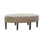 Cory Tufted Natural Linen Ottoman