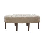 Cory Tufted Natural Linen Ottoman