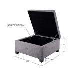 Lila Tufted Charcoal Storage Ottoman