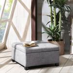 Lila Tufted Charcoal Storage Ottoman