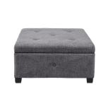 Lila Tufted Charcoal Storage Ottoman
