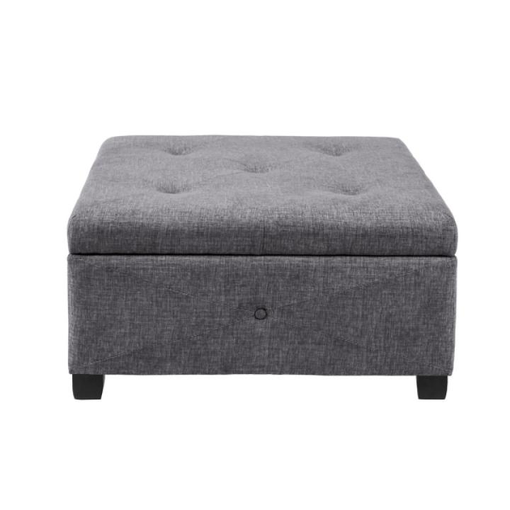 Lila Tufted Charcoal Storage Ottoman