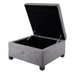 Lila Tufted Charcoal Storage Ottoman