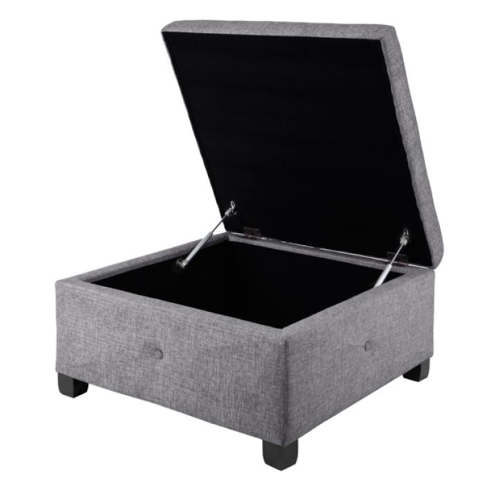 Lila Tufted Charcoal Storage Ottoman