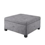 Lila Tufted Charcoal Storage Ottoman