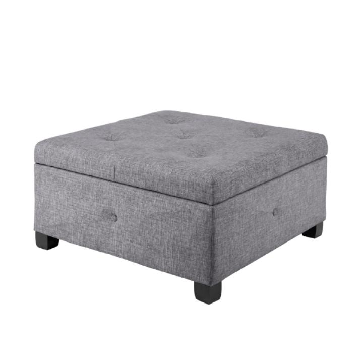 Lila Tufted Charcoal Storage Ottoman