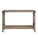 Gray Wash Farmhouse X-Frame Console Table