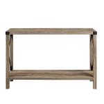 Gray Wash Farmhouse X-Frame Console Table