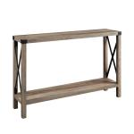Gray Wash Farmhouse X-Frame Console Table