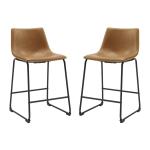 Whiskey Faux Leather Counter Stools, Set of 2