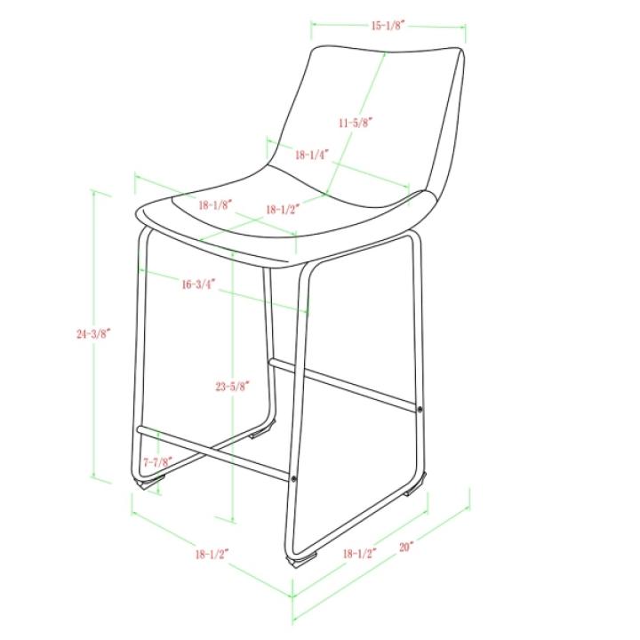 Whiskey Faux Leather Counter Stools, Set of 2