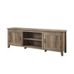 Gray Wash Wood Grooved Door TV Stand