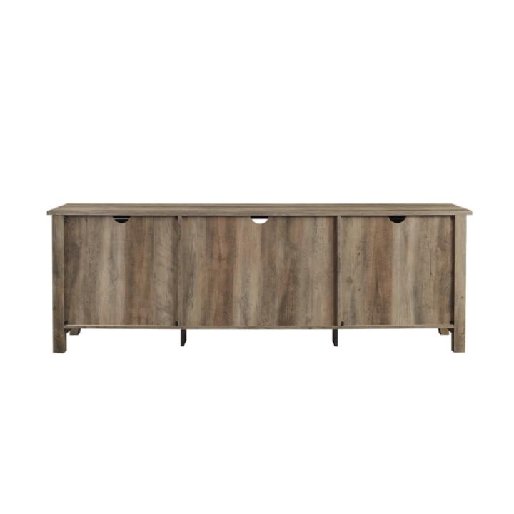 Gray Wash Wood Grooved Door TV Stand