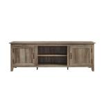 Gray Wash Wood Grooved Door TV Stand