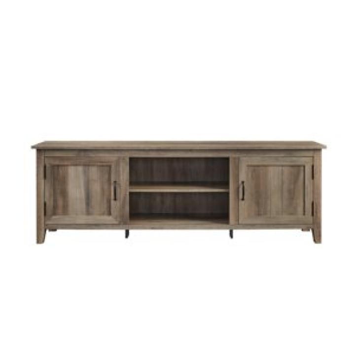 Gray Wash Wood Grooved Door TV Stand