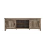Gray Wash Wood Grooved Door TV Stand