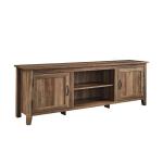 Rustic Oak Wood Grooved Door TV Stand