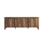 Rustic Oak Wood Grooved Door TV Stand