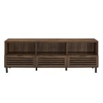 Dark Walnut Rustic Slat Door TV Stand, 70 in.