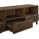 Dark Walnut Rustic Slat Door TV Stand, 70 in.