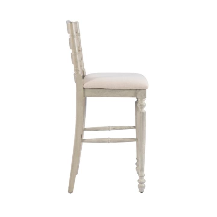 Melvin Distressed Whitewash Bar Stool