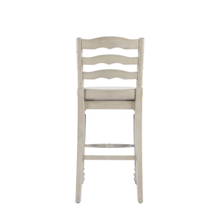 Melvin Distressed Whitewash Bar Stool