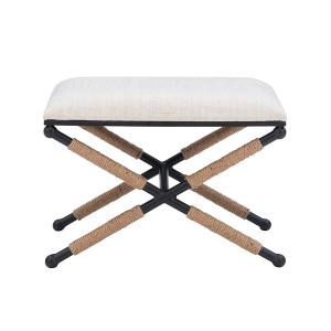 Black Metal Legs Bench with Rope Detail