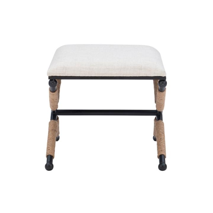 Black Metal Legs Bench with Rope Detail