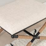 Black Metal Legs Bench with Rope Detail