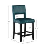 Blakely Blue Seat Counter Stool with Black Base