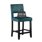 Blakely Blue Seat Counter Stool with Black Base