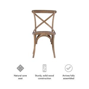 French Country X-Back Dining Chairs, Set of 2
