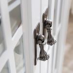 Antique White Windowpane Cabinet