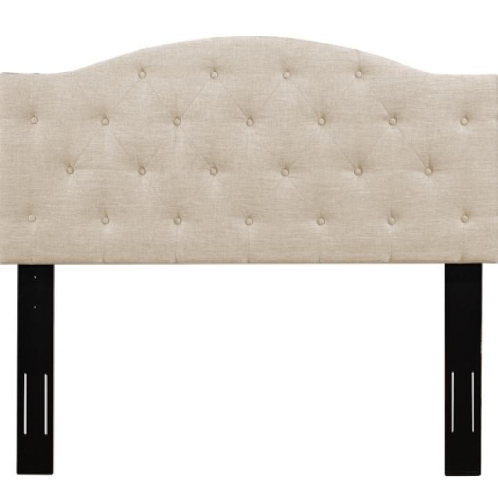 Beige Bryne Button Tufted Full/Queen Headboard