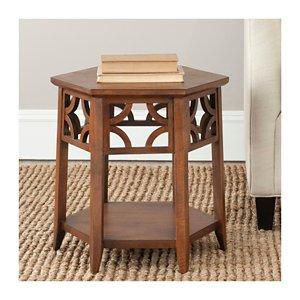 Brown Colin Hexagon Accent Table