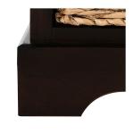 Brown Cora Accent Table with Woven Storage Baskets