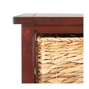Brown Hailey Wicker Basket Storage Accent Table