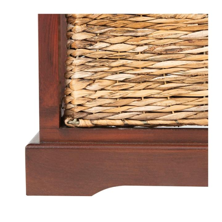 Brown Hailey Wicker Basket Storage Accent Table