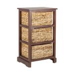 Brown Hailey Wicker Basket Storage Accent Table