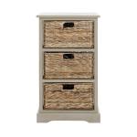 Gray Hailey Wicker Basket Storage Accent Table