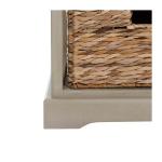 Gray Hailey Wicker Basket Storage Accent Table