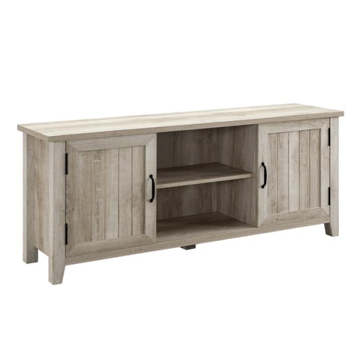 White Oak Grooved Door TV Stand
