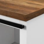 Slatted Sliding Barn Door White and Oak Cabinet