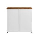 Slatted Sliding Barn Door White and Oak Cabinet
