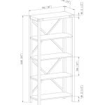 Gray Wash Metal X Frame Back Bookshelf